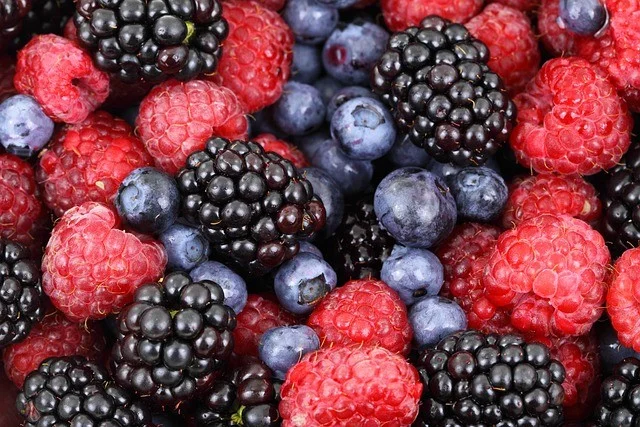 strawberries, blackberries, blueberries